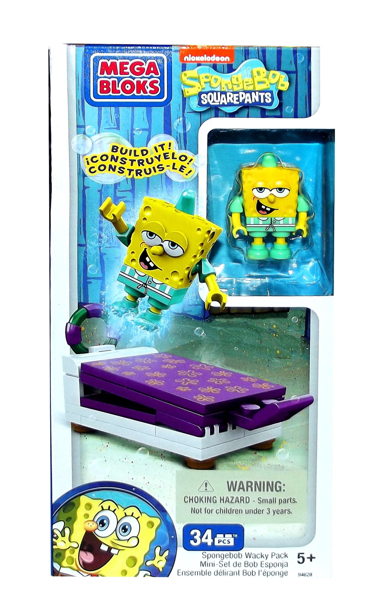 SDCC Comic Con 2015 Exclusive Spongebob Squarepants Mega Bloks Mini Figure Rare 