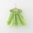 thumbnail image 2 of MEZZALL Baby Girl Tutu Dress Summer Sleeveless Backless Princess Birthday Party Dot Bow Sundress With Straw Hat Set, Green, 6-12 Months, 2 of 3