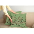 thumbnail image 2 of Ambesonne Floral Throw Pillow Cover 2 Pack, Retro Blooming Flowers, 18", Olive Green Red, 2 of 5