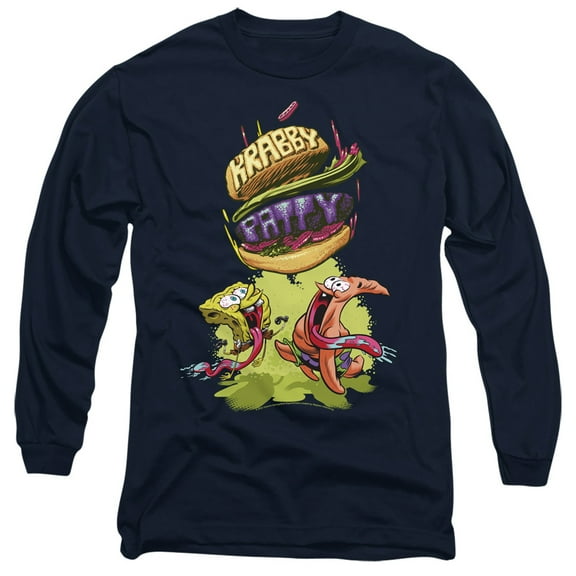 Spongebob Krabby Patty From The Sky Unisex Adult Long-Sleeve T Shirt