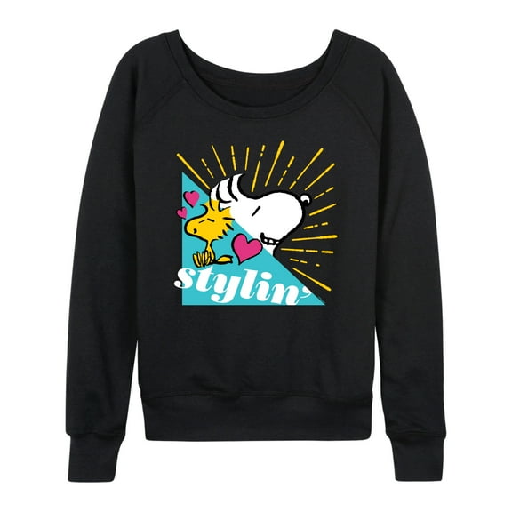 Peanuts - Snoopy Woodstock Stylin - Women's Lightweight French Terry Long Sleeve Shirt