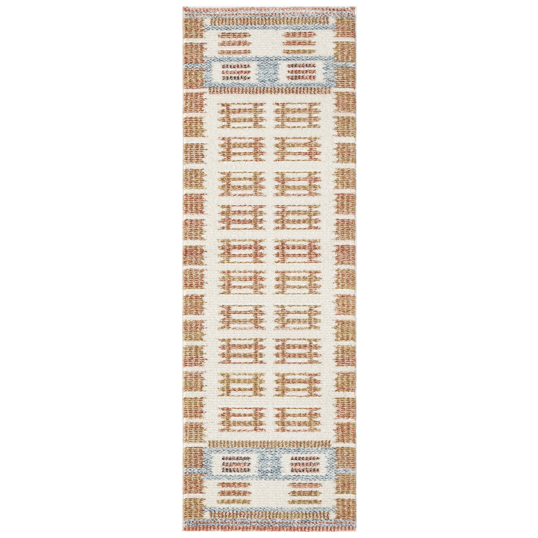 Nourison Nordic 2'2" x 7'6 Ivory Rust Modern Indoor Rug