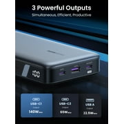 UGREEN 145W 25000mAh Power Bank, USB C Portable Charger for Laptop, Tablet, Cellphone, Stem Deck and More