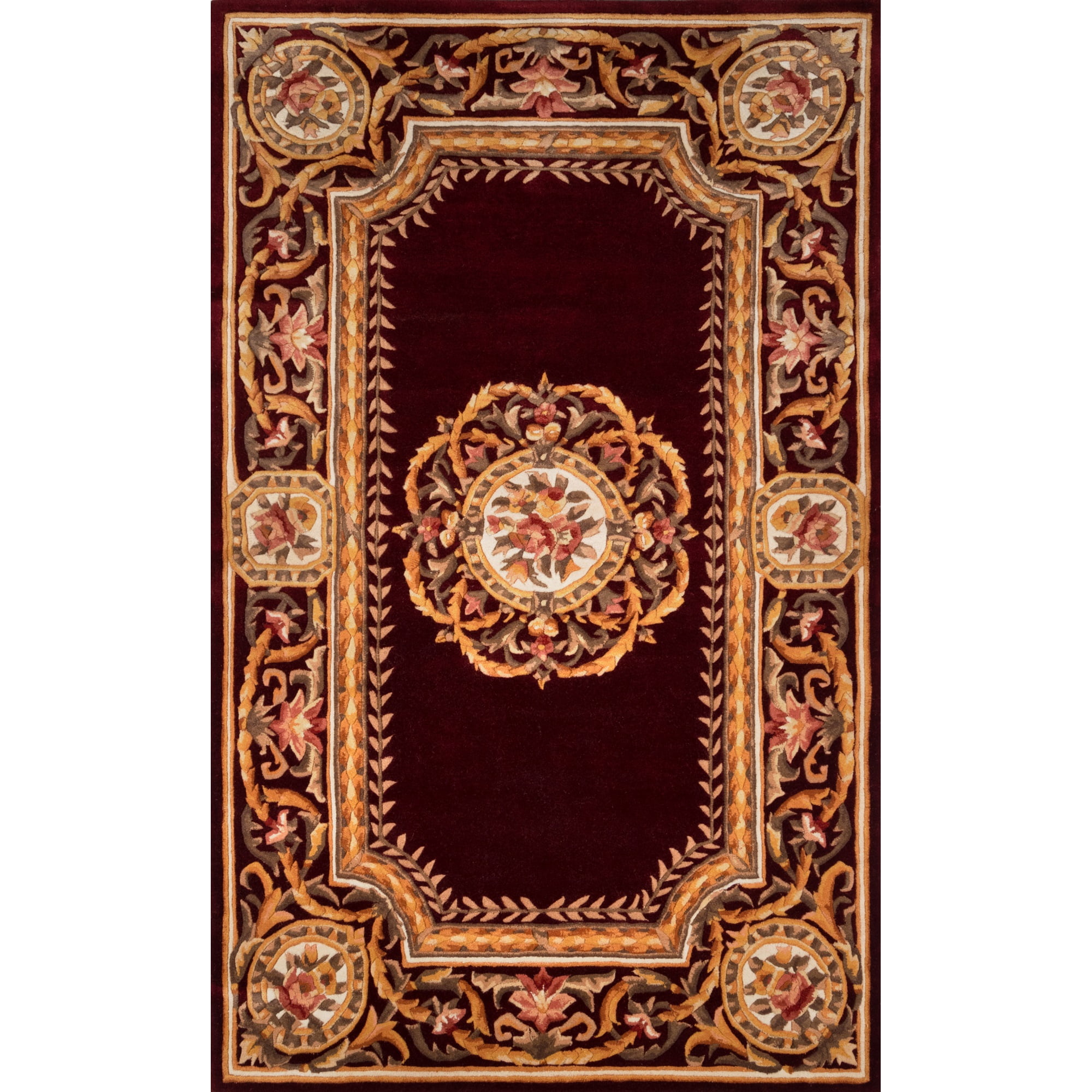 Momeni Harmony India Hand Tufted Wool Transitional Burgundy Area Rug 2