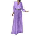 thumbnail image 3 of Sentmoon Boho Outfits for Women Spring Rompers for Women Long Sleeve V Neck Solid Color with Zipper Regular Fit Formal Jumpsuits for Women Summer for Going out and Concert, 3 of 6