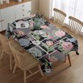 thumbnail image 2 of Pioneer Flower Floral Print Pattern Rectangle Tablecloth 60"x84", Waterproof Polyester Table Cloth, Wipeable Spillproof for Dining Camping Indoor Outdoor, 2 of 5