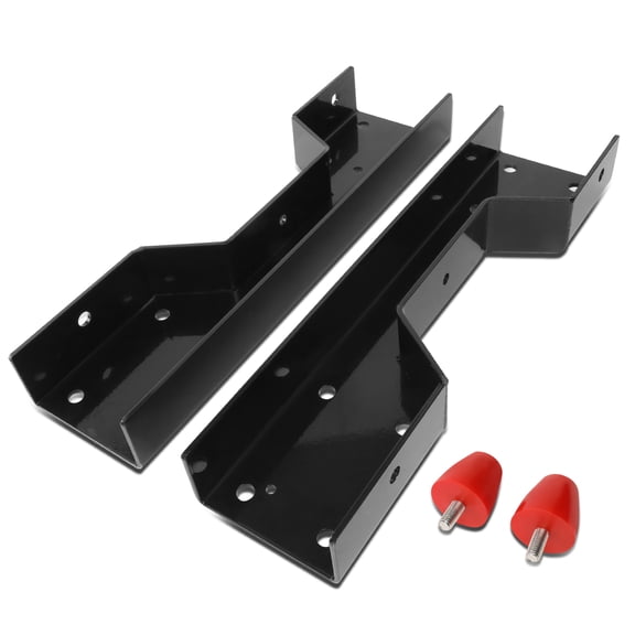 For 1988 to 1998 Chevrolet GMC C1500 Pair of Black Stainless Steel Rear Axle Bolt On C-Notch Brackets 89 90 91 92 93 94 95 96 97