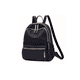 thumbnail image 1 of Bolsa Mochila De Moda Impermeable Cierre Antirrobo negra, cierres dorados, 1 of 4
