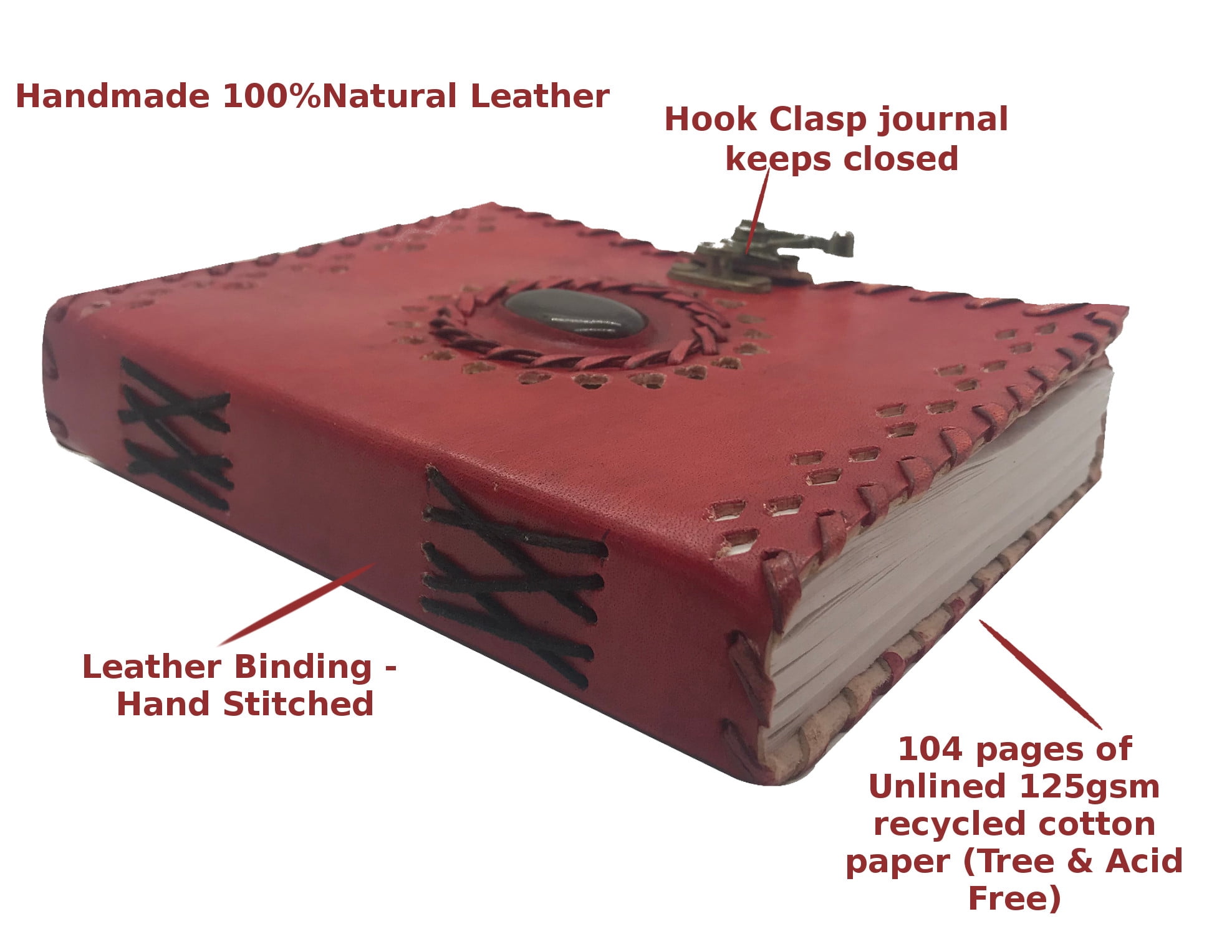 LEATHER JOURNAL - Handmade Antique Writing Notebook- Daily notepad, art sketchbook or travel diary for men & women