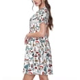 thumbnail image 2 of Naloa Christmas Elements Print Womens Summer A-Line Dress with Pockets,Short Sleeve Dresses,Flowy Beach Swing Dress for Vacation Travel, 2 of 6