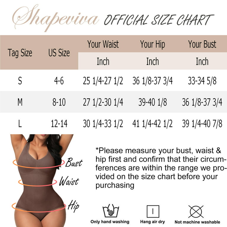 SHAPEVIVA Shapewear Bodysuit V Neck Tank Tops for Women Tummy Control Waist  Trainer Vest Full Body Shaper 