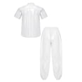 thumbnail image 5 of vastwit Men Plastic Oversized Shirts Pants Set Waterproof Two-piece Outfit Sweat Suit Jogging Sportswear White XL, 5 of 7