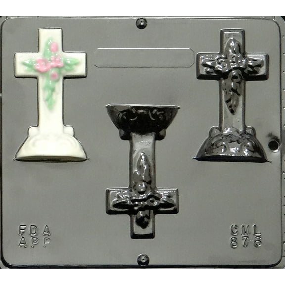 876 Cross on Base Chocolate Candy Mold