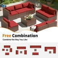 thumbnail image 3 of Techmilly Patio Furniture Sets, Modular Rattan Outdoor Patio Sectional Furniture Sofa Set, Wicker Patio Conversation Set for Backyard,9PCS, 3 of 7