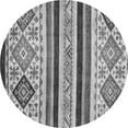 thumbnail image 1 of Ahgly Company Indoor Round Abstract Gray Modern Area Rugs, 4' Round, 1 of 4