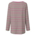 thumbnail image 6 of ZyeKqe Tunic or Tops to Wear with Leggings for Women Long Raglan Sleeve Shirts Crewneck Striped Pleated Loose Fitted Blouses, 6 of 6