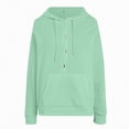 thumbnail image 4 of Towmus Casual Long Sleeve Button V Neck Pullover Sweatshirts for Women Fashion Fall Sweatshirt Solid Color Shirts, 4 of 5