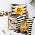 thumbnail image 6 of Set of 2 Spring Summer Sunflowers Floral Pillow Covers Gnome with Sweet Honey Cushion Case for Living Room Indoor Outdoor Decor Flowers and Bumble Bee Pillow Case 20x20, 6 of 6