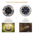 thumbnail image 5 of Paquete de 8 luces solares para exteriores, 8 LED, 100 lm, Ip65, luces solares impermeables para jardín, entrada de entrada, patio, etc. Blanco caliente (hy), 5 of 5