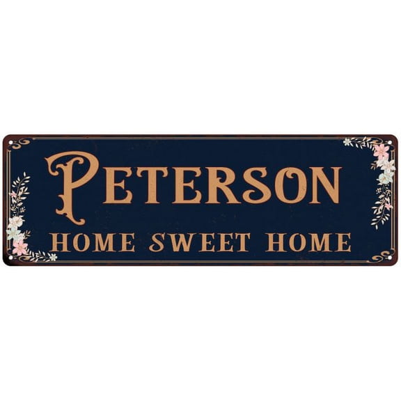 PETERSON Home Sweet Home Victorian Gift 6x18 Metal Sign 206180046838