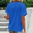 thumbnail image 2 of MORTTIC Women's V-Neck Button Shirt, Short Sleeve Solid Color Blouse, Loose Fit Casual Top, L, 2 of 3