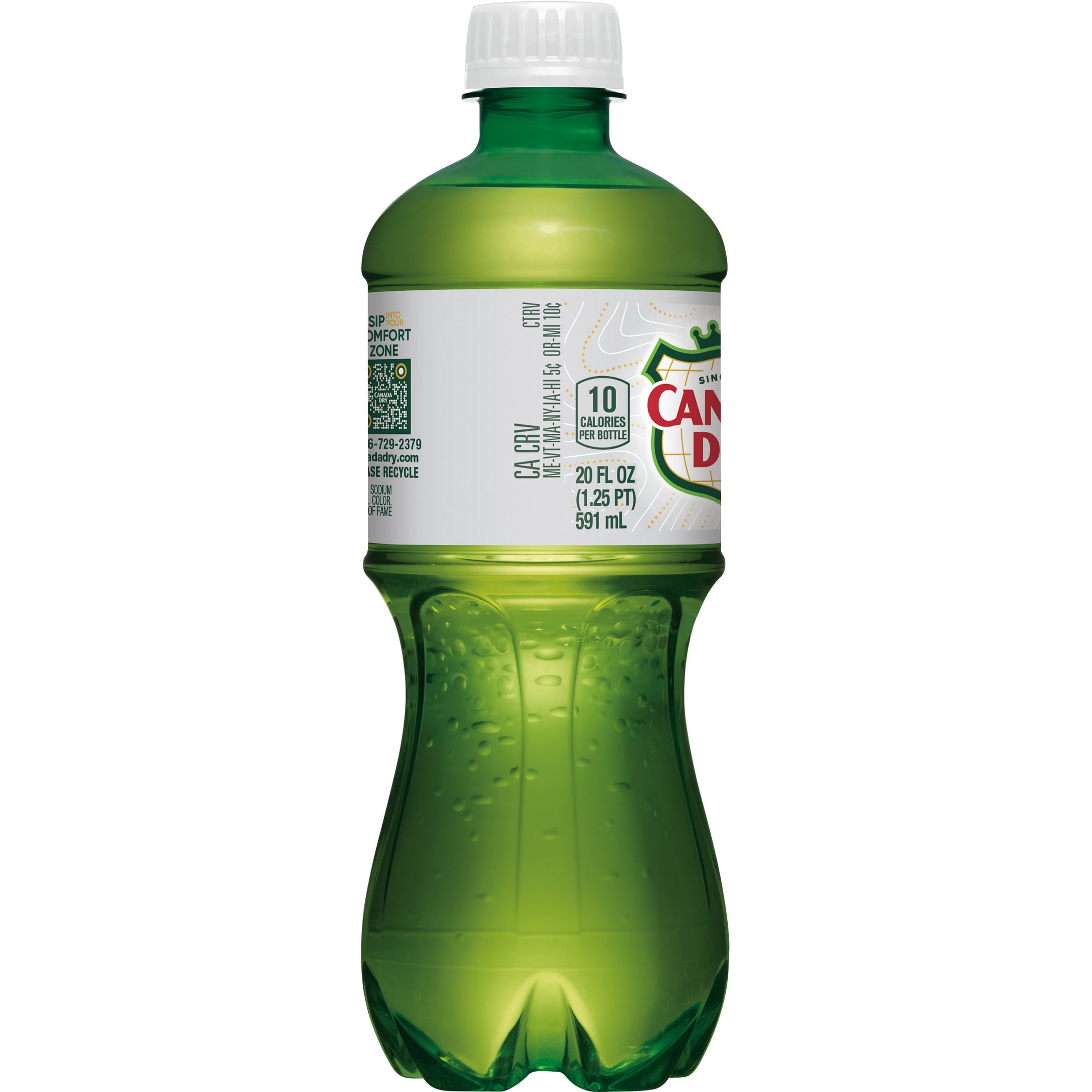 (5 pack) Canada Dry Caffeine Free Zero Sugar Ginger Ale Soda Pop, 20 fl oz, Bottle