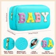 thumbnail image 3 of Bolsa de cosméticos Sanwuta de nailon con letras de chenilla para mujer, 2 unidades, 3 of 7