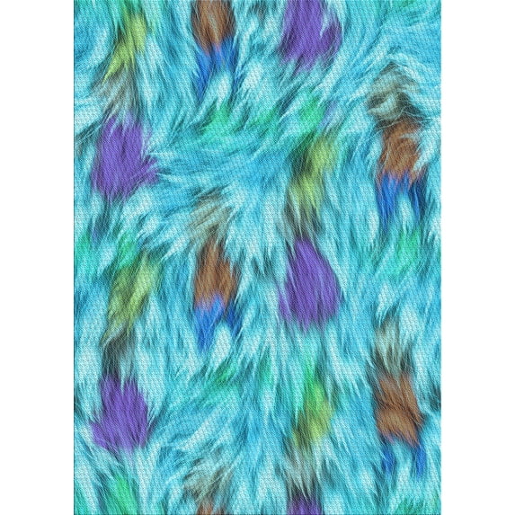 Ahgly Company Machine Washable Indoor Rectangle Transitional Blue Ivy Blue Area Rugs, 2' x 3'
