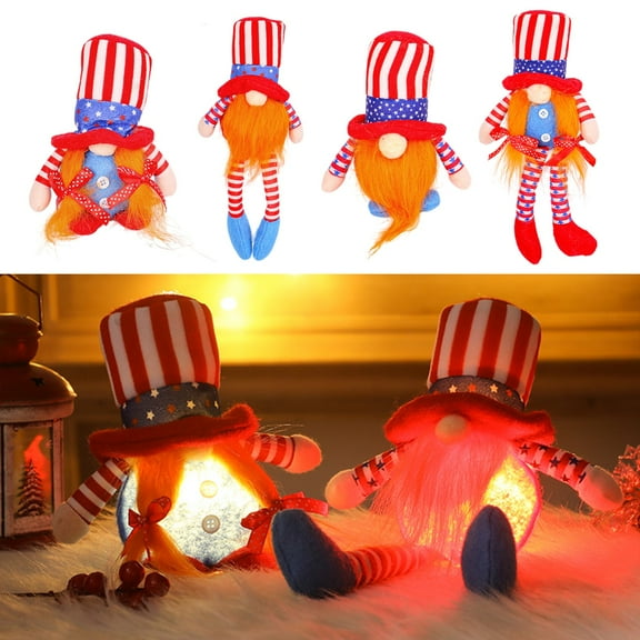Msgweeeg Outdoor Toys for Kids Ages 4-8 Boys Toys 6-8 Years Old Lighted Tall Hat Long Legs Independence Day Doll Ornament Independence Day Short Legs Dolls Girl Christmas Gifts
