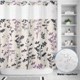 thumbnail image 2 of No Hook Shower Curtain, Purple Grey Botanical Shower Curtains for Bathroom with See Through Top Window, Rustic Country Spring Floral Summer Leaf Waterproof & Washable Bath Curtain 66"x72", 2 of 9