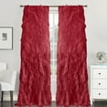 thumbnail image 3 of Sweet Home Collection  Sheer Voile Waterfall Ruffled Tier 108 Inch Single Curtain Panel - 108" long x 50" wide Navy, 3 of 4