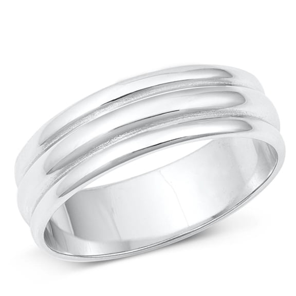 Lined Ribbed Promise Ring .925 Sterling Silver Grooved Band Jewelry Female Male Unisex Size 10