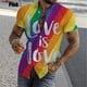 thumbnail image 2 of Camisa de arcoíris colorida con estampado 3D para hombre, camisetas informales de verano ajustadas de manga corta para lesbianas y gays, camisetas para hombre, 2 of 4