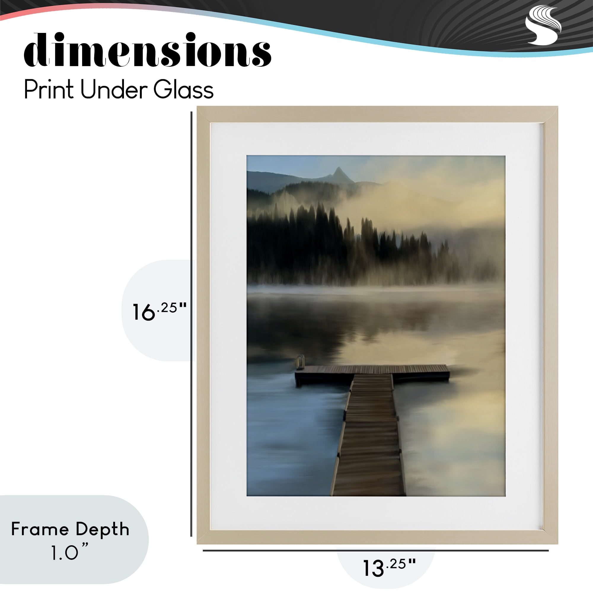 Stupell Industries Reflective Lake At Dusk Birch Framed Print Under Glass, design by Renel Peters