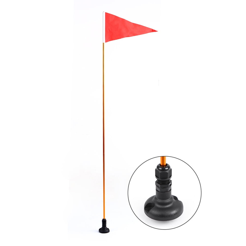 Pack of 2 Portable Kayak Safety Flag Whip & Pennant Flush Mount with Black 