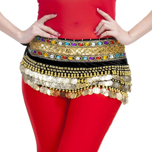 OSFVNOXV Mini Skirts for Petite Women Belly Dance Hip Scarf Belt Profession Velvet Performance Skirt Hip Wrap