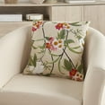 thumbnail image 2 of Mina Victory Embroidered Floral Linen Indoor Throw Pillow Cover Only Multicolor 18" x 18", 2 of 5