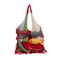 thumbnail image 4 of Bolso tote para mujer, diseño estético, tejido de punto, bolso de hombro moderno para picnic o trabajo. Rojo, 4 of 9