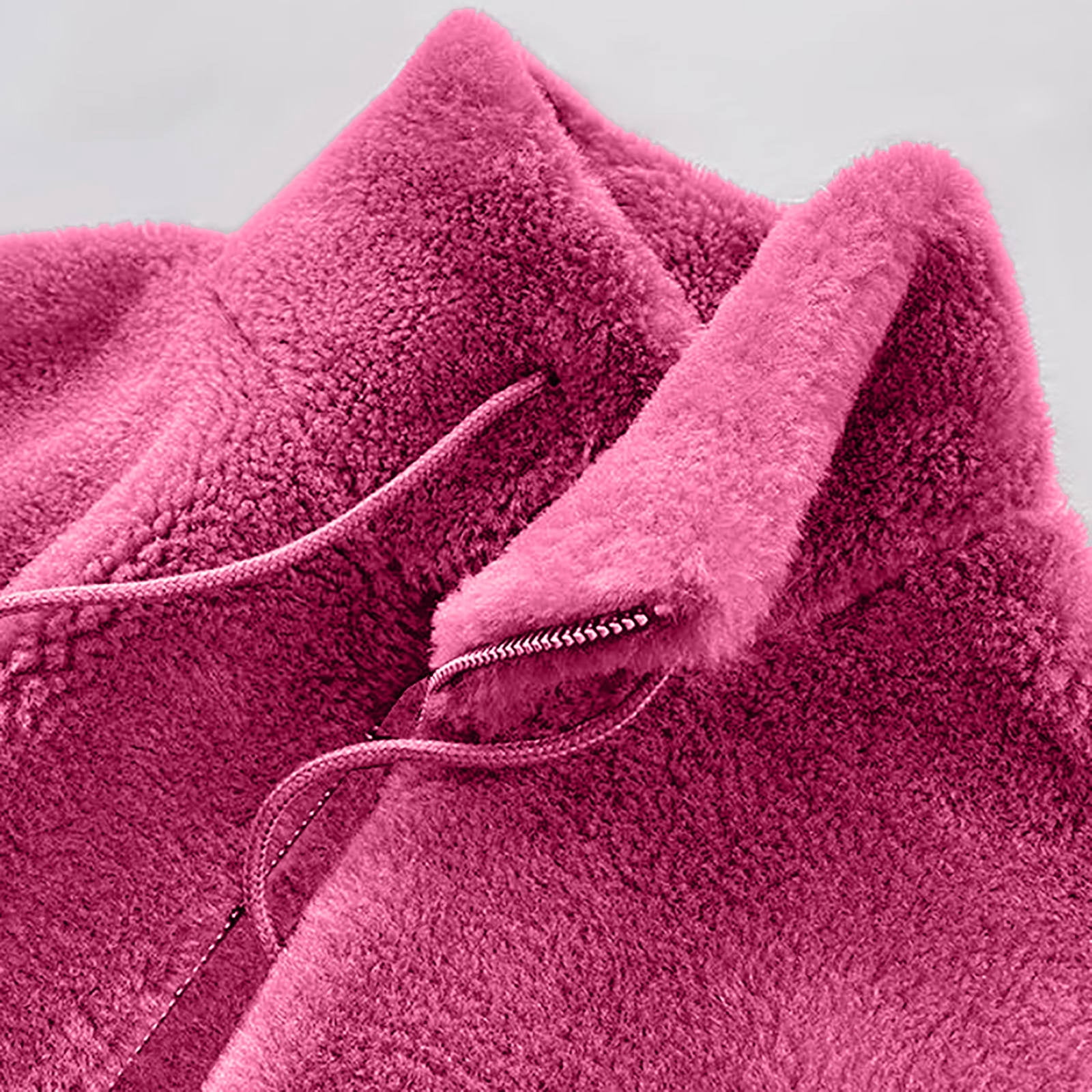 Plus Size Coats for Women 4X-6X Trendy Full Zipper Up Fleece Jackets Ladies Casual Solid Long Sleeve Stand Collared Warm Coat with Pockets