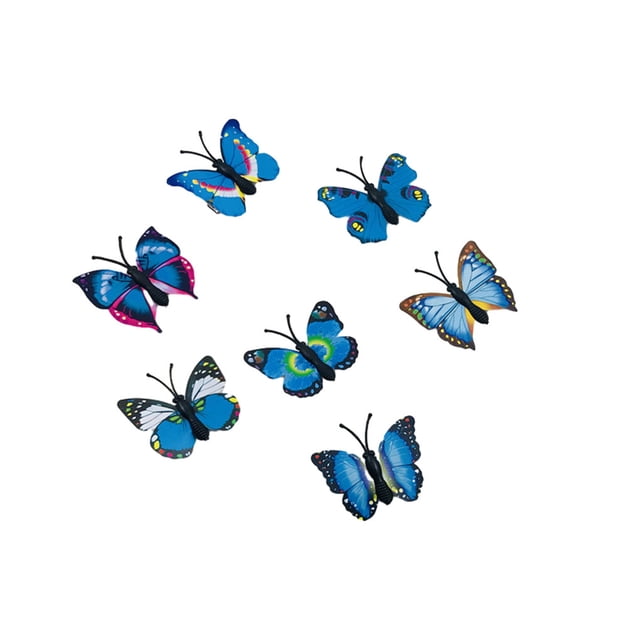 ZheElen 7pcs/set Colorful Butterflies Clips For Teenager Women - Fashionable And Exquisite Craftsmanship blue 4.5cm 1Set