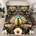 thumbnail image 2 of Castle Fairy Female Men Gradient Scarab Queen Sheet Sets,Vintage Vine Flowers Bed Set, 2 of 7