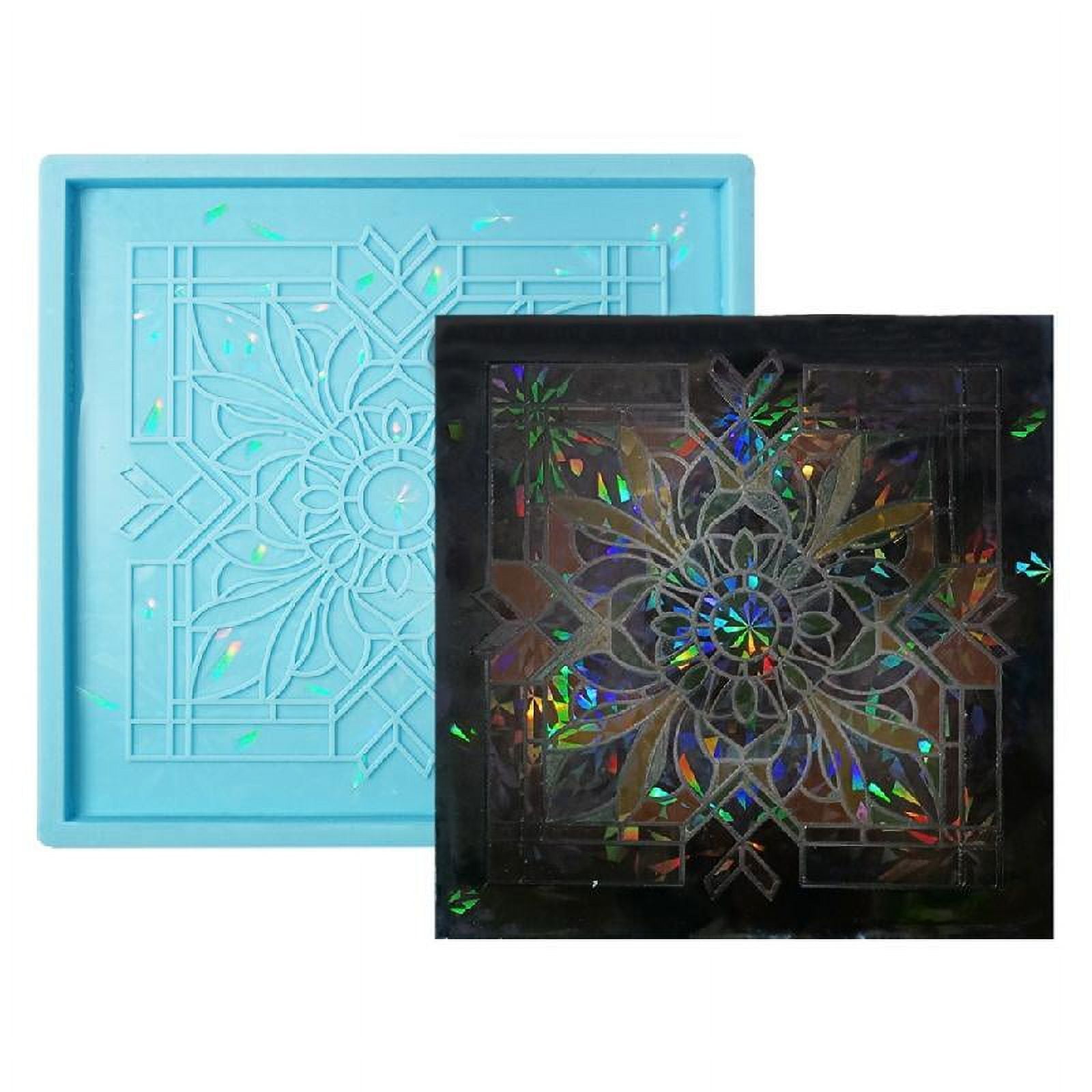 Resin Tray Mold Holographic Square Epoxy Casting Mold for Exhibition Home Decor