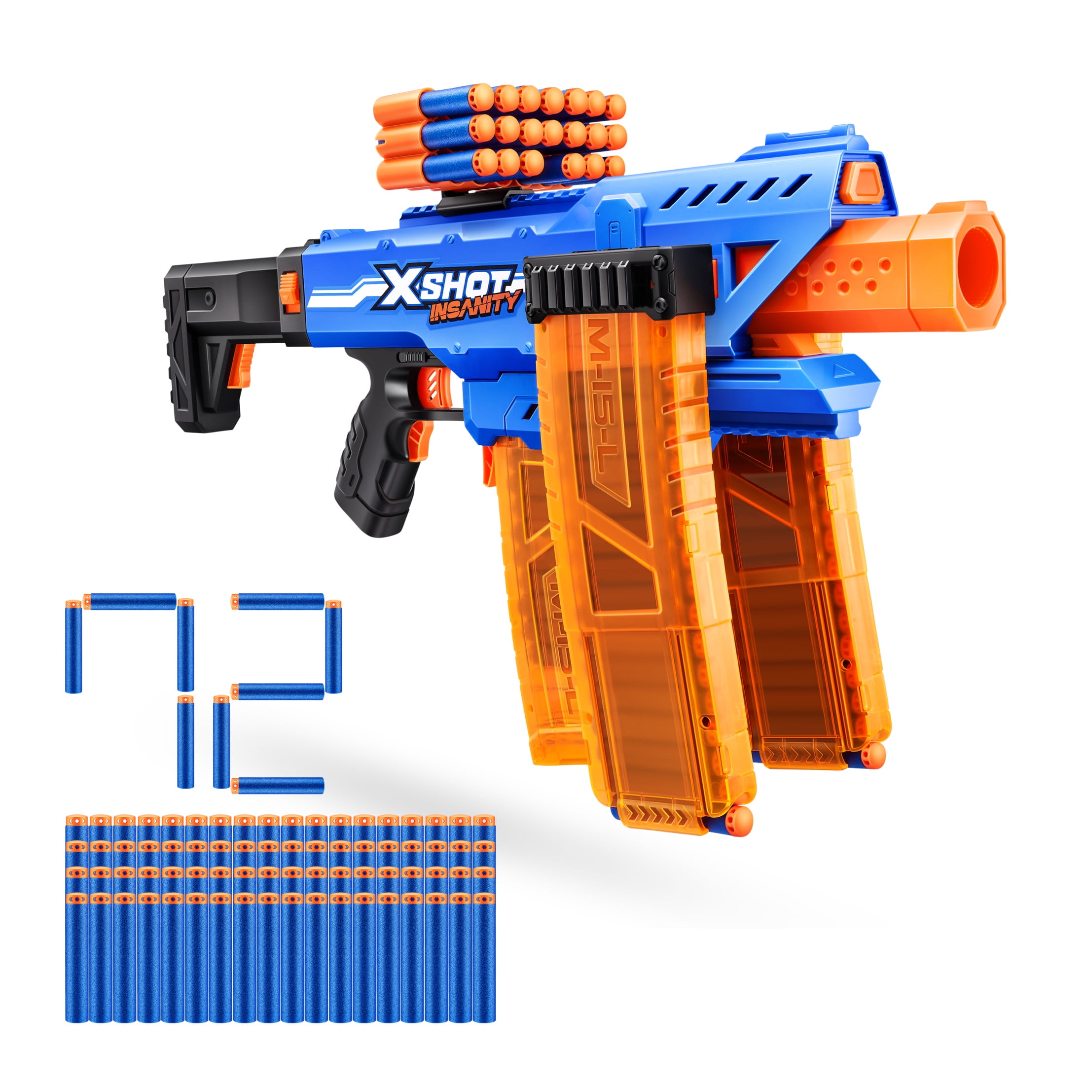 まい XSHOT Insanity Motorized Clip Mania (72 Darts) by Zuru, Foam