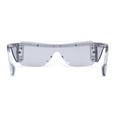 thumbnail image 4 of Unique Futuristic Avant Garde Half Rim Shield Rectangle Sunglasses Grey, 4 of 4