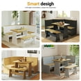 thumbnail image 6 of Koby Home Breakfast Nook Table Set, Corner Dining Table with L-Shape Bench Chairs, Farmhouse Kitchen Dining Nook White Wood, 6 of 6