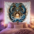 thumbnail image 2 of Ocean Waves Eastern with Dragon Main Scales Highlights, Mystical Fantasy for Space Lovers, Galaxy Room Decor, Easter Gift, Tapestry Wall Hanging for Bedroom and Dorm, 2 of 7