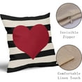 thumbnail image 4 of Valentines Day Pillow Covers 18x18 Set of 2 Valentine Decor Stripes Red Love Heart Decorative Throw Pillow Cases Outdoor Farmhouse Decoration for Sofa Couch Bed, 4 of 6