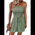 thumbnail image 2 of Mono Corto Estampado Sin Tirantes para Mujer, Mono de Playa de una Pieza. Verde XL, 2 of 9