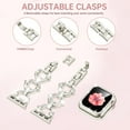 thumbnail image 5 of Compatible with Apple Watch Band , Women Girl Bling Diamond Jewelry Metal Strap Bands with Crystal Tempered Glass Screen  Case, Round Shiny Bracelet Wristband for iWatch Series 8/7/6/5/4/3/2/1/SE, 5 of 14