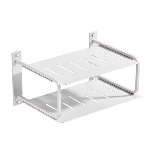 Estante de proyector de 2 capas para el estante de pared accesorios de aluminio TV Caja de almacenamiento del organizador del hogar para altavoces